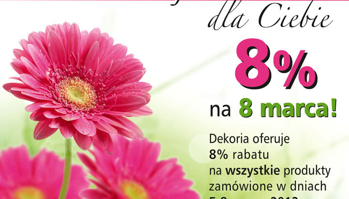 Rabat na Dzień Kobiet w Dekoria.pl
