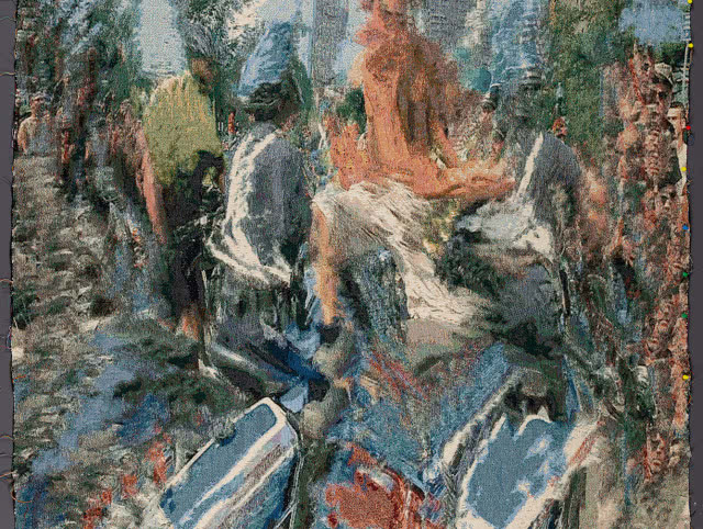 3. Ry David Bradley, #;5;j7+e, 2018, gobelin (barwiona tkanina bawełniana), 190,5 × 140 cm, fot. Rafał Sosin, Kolekcja MOCAK-u