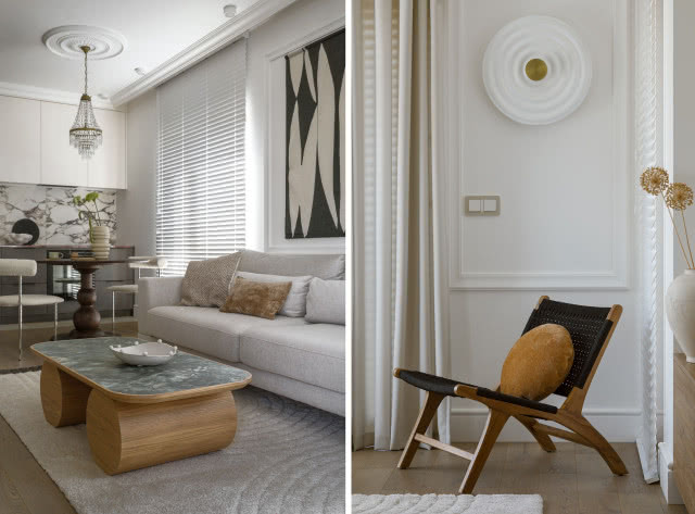 jasne wnętrze z marmurem