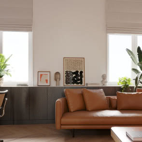 dwie kanapy, stolik kawowy, stolik, obrazy, telewizor, komoda, ramki na zdjęcia, kwiaty w doniczkach, jodełka na podłodze