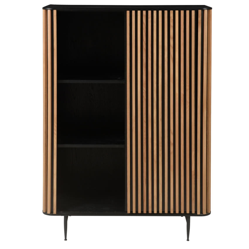 Wysoka komoda z przesuwnymi drzwiami Linea,...