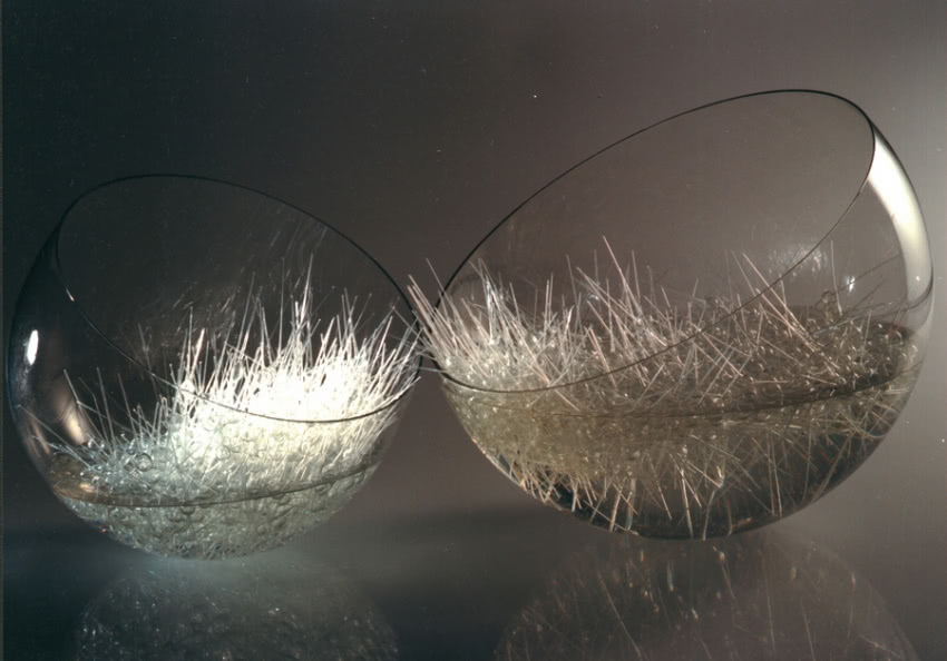 "Spławiki", szkło, ok. 70 cm x 35 cm, Marta...