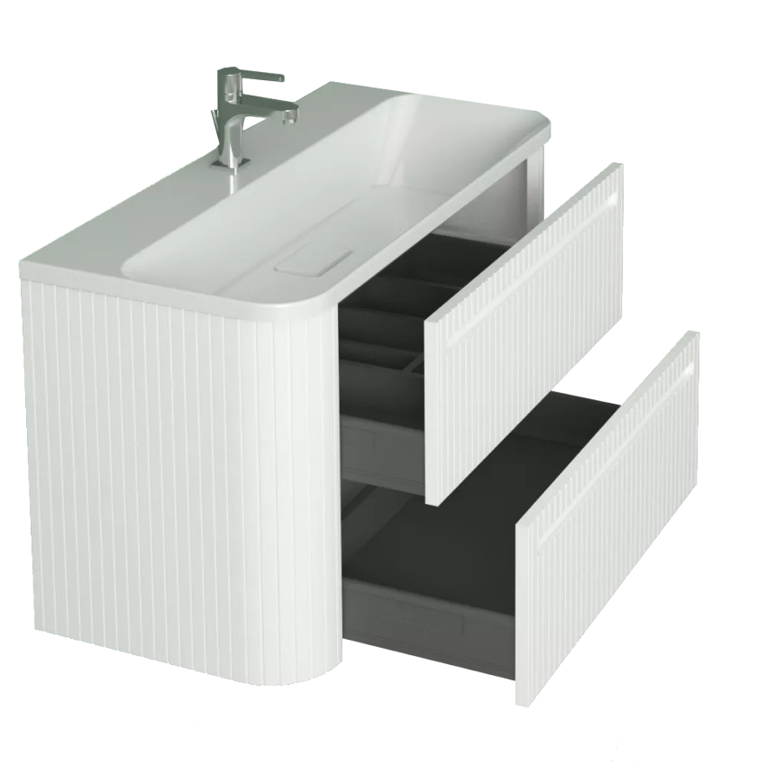 Szafka łazienkowa z ryflowanymi frontami z...