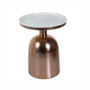 Stolik kawowy Ikon biało-miedziany 37,5 cm