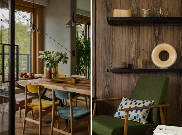 mieszkanie vintage w drewnie