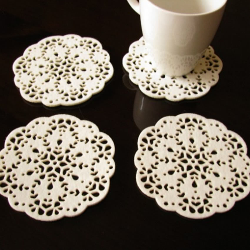 Filcowe serwetki pod kubek, śr. 12 cm,...