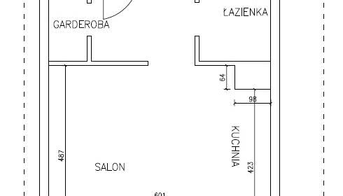 Podział pomieszczenia na salon i aneks kuchenny