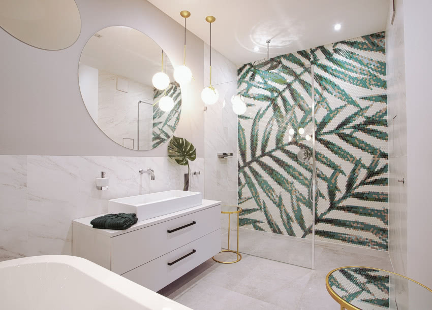 Ściana pod prysznicem daje
duże możliwości...