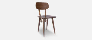 Holton Dining Chair, James UK - współczesne drewniane krzesło o konstrukcji wzmocnionej mosiężnym prętem