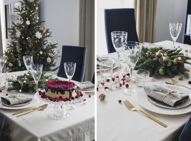 Bożonarodzeniowa aranżacja stołu