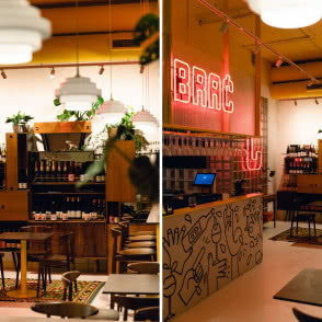 Vintage wnętrze winiarni BRAĆ polskie wina w Warszawie