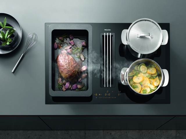 okap zintegrowany z płytą grzewczą Miele