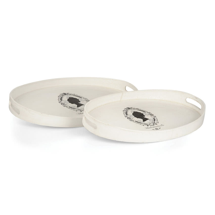Komplet drewnianych tac Mademoiselle, 27 x 42 cm...