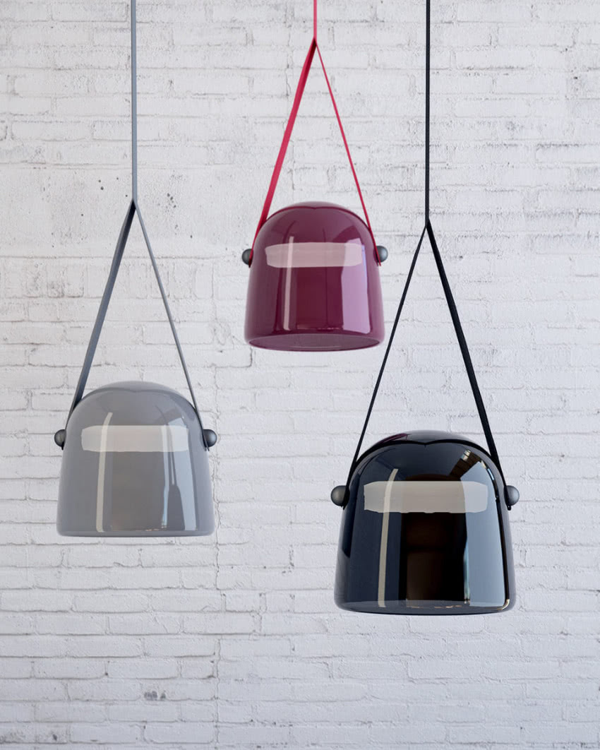 fot. 7. MONA, Brokis - wisząca lampa z kloszem z...