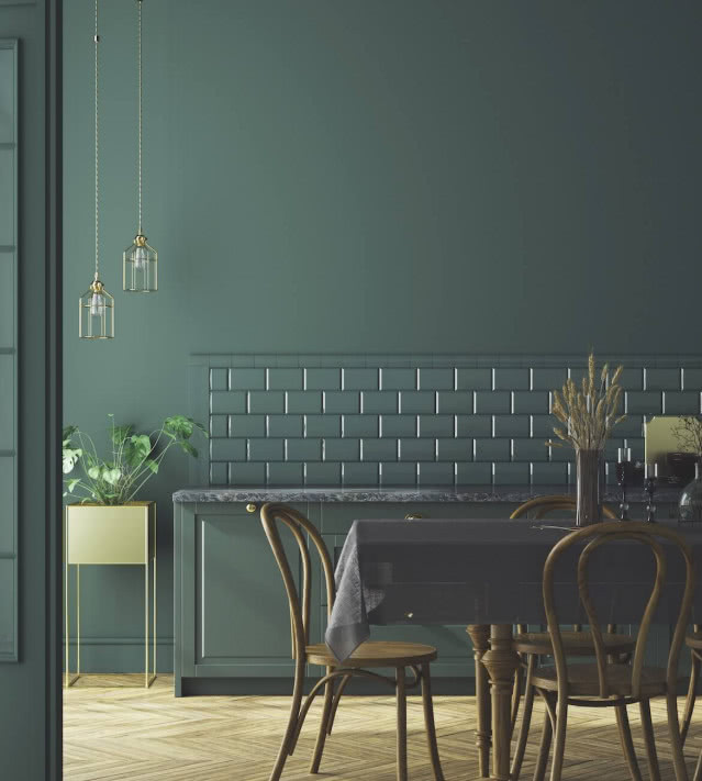 Butelkowa zieleń kolor ścian