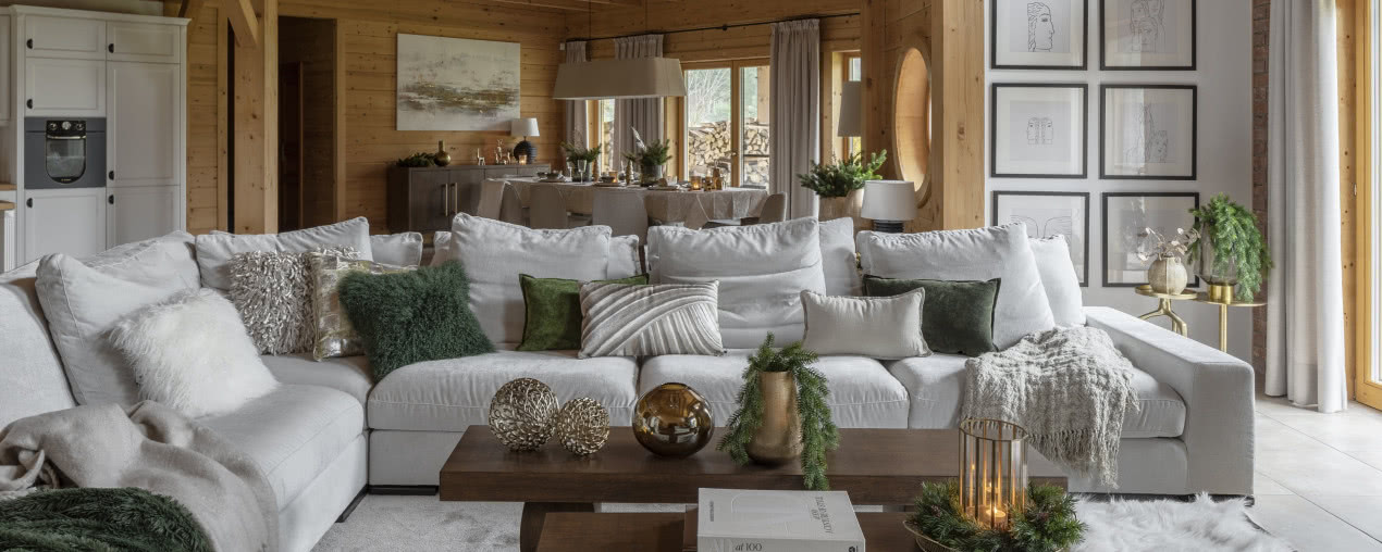 Święta w drewnianym domu - tu króluje klimat chalet chic!
