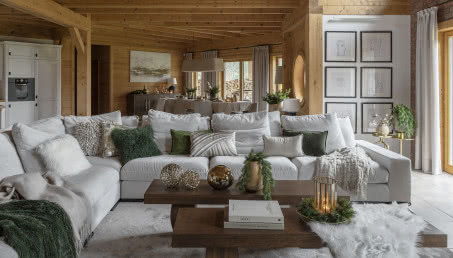 Święta w drewnianym domu - tu króluje klimat chalet chic!