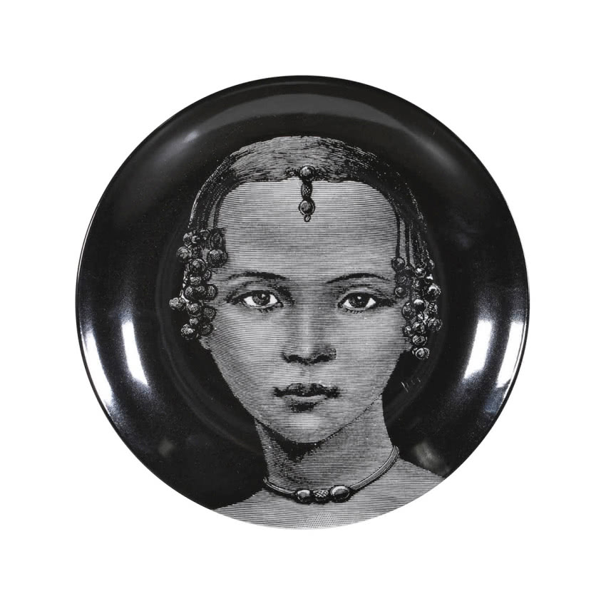 Porcelanowy talerz Face, śr. 25 cm, Coach House,...