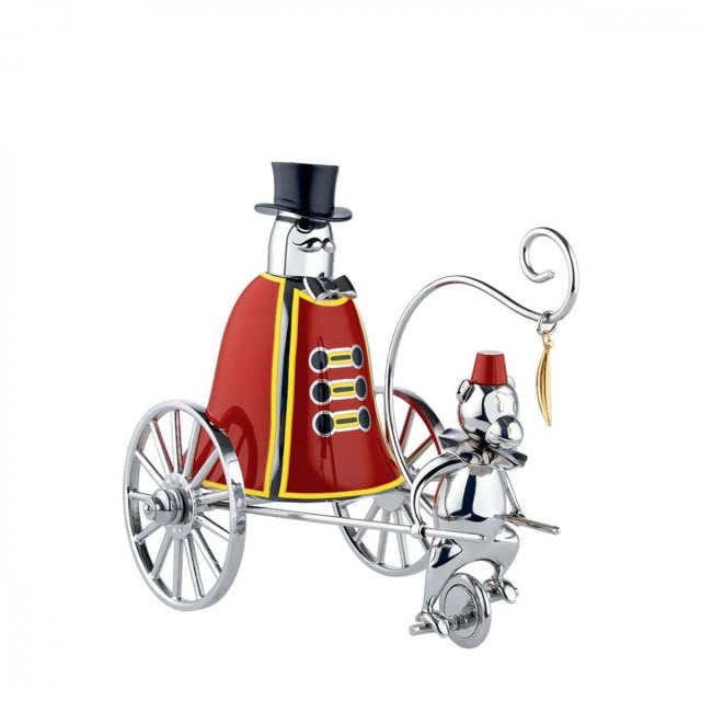 dzwonek w kształcie woźnicy i małpki - kadr na wprost