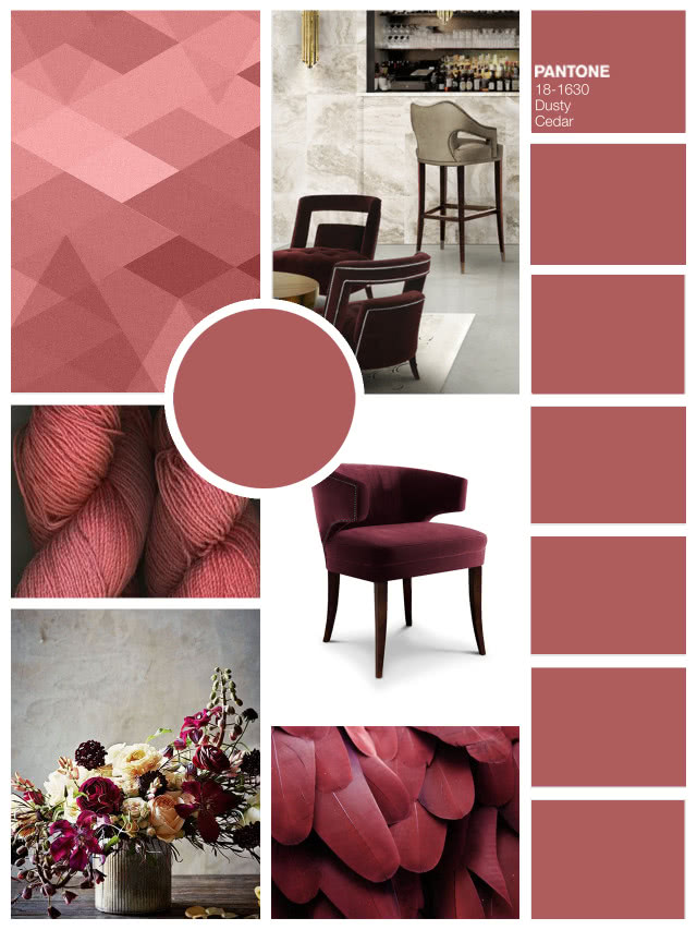 moodboard z odcieniami różu