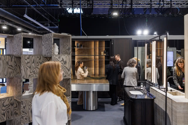 stoisko z umywalką i wyspą kuchenną