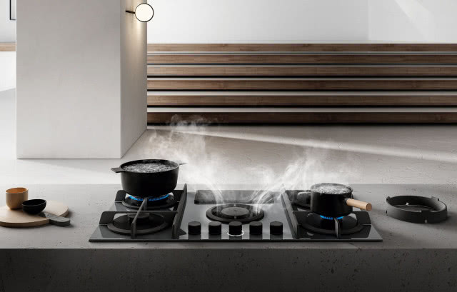 Płyta gazowa ze zintegrowanym okapem