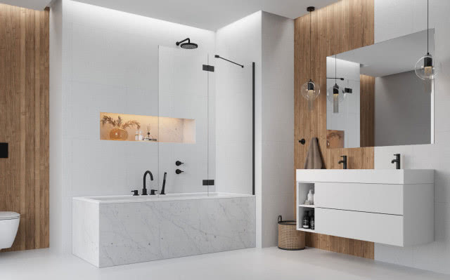 Radaway, parawan nawannowy Essenza Black PND II