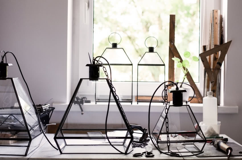 Szklane lampy Uno to ostatnie projekty Agnieszki...