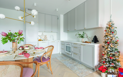 Pastelowe Święta w stylu glamour! W salonie stanęła błękitna kanapa!