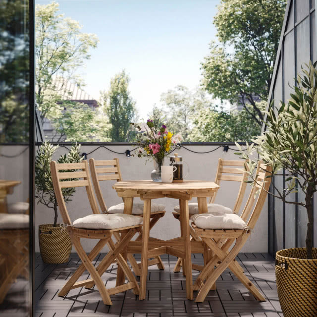 meble na balkon drewniane IKEA