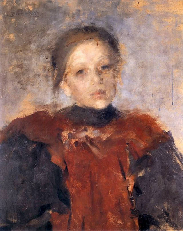 dziewczynka, patrzy wprost na nas, zadumana, smutna