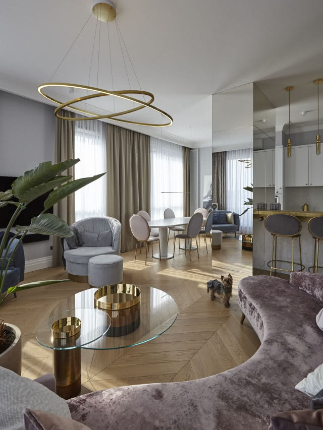 Luksusowy salon w stylu art deco