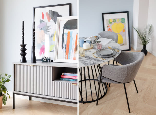 artystyczne mieszkanie w błękicie