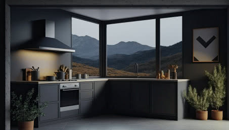 Okno narożne w kuchni - rodzaje, ceny, aranżacje