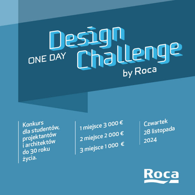 Konkurs „Roca One Day Design Challenge” 2024  już 28 listopada w BUW w Warszawie - zgłoś się i wygraj!