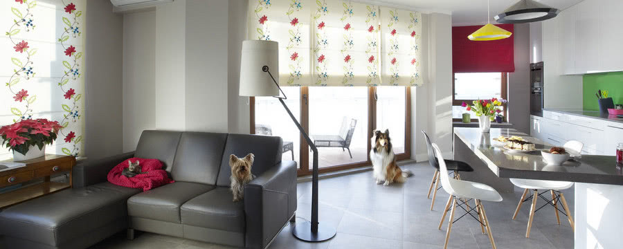 Kolory wnętrz - szarość i barwne akcenty