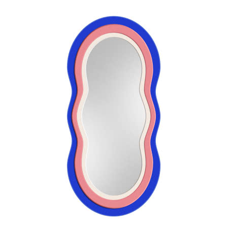 Lustro PULSO w falowanej kolorowej ramie 