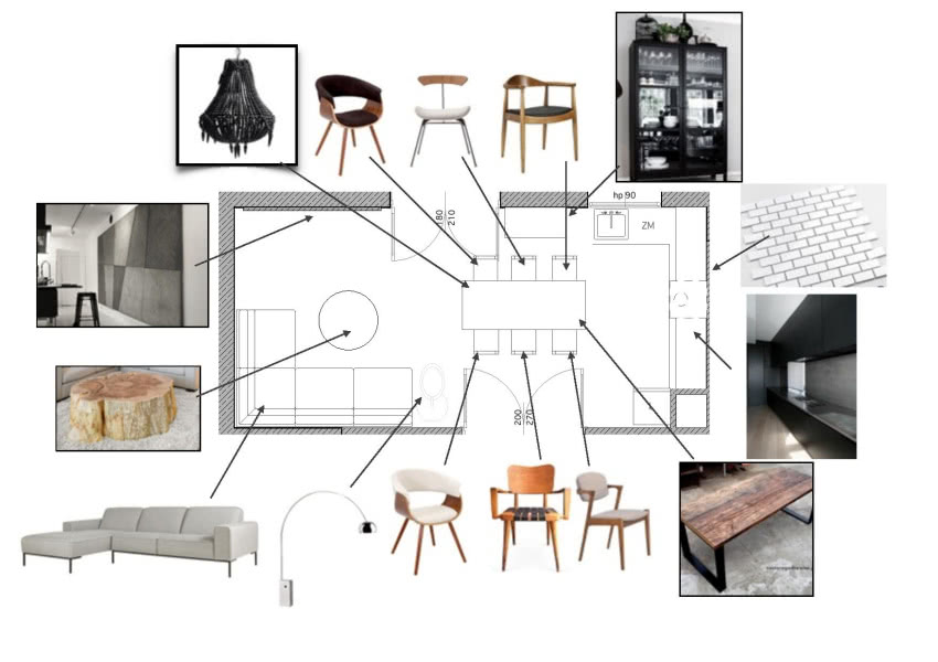 Projekt wnętrza - fragment pracy dyplomowej,...