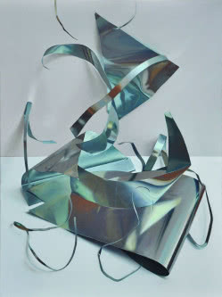 Martyna Borowiecka, "Blachy II", 2012, olej, płótno, 120 x 110 cm