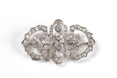 Brosza art déco (lata 30.-40. XX w.), białe...