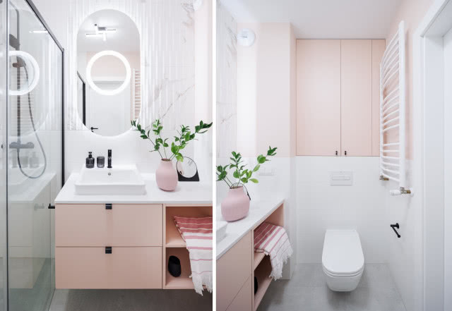 różowa łazienka aranżacja