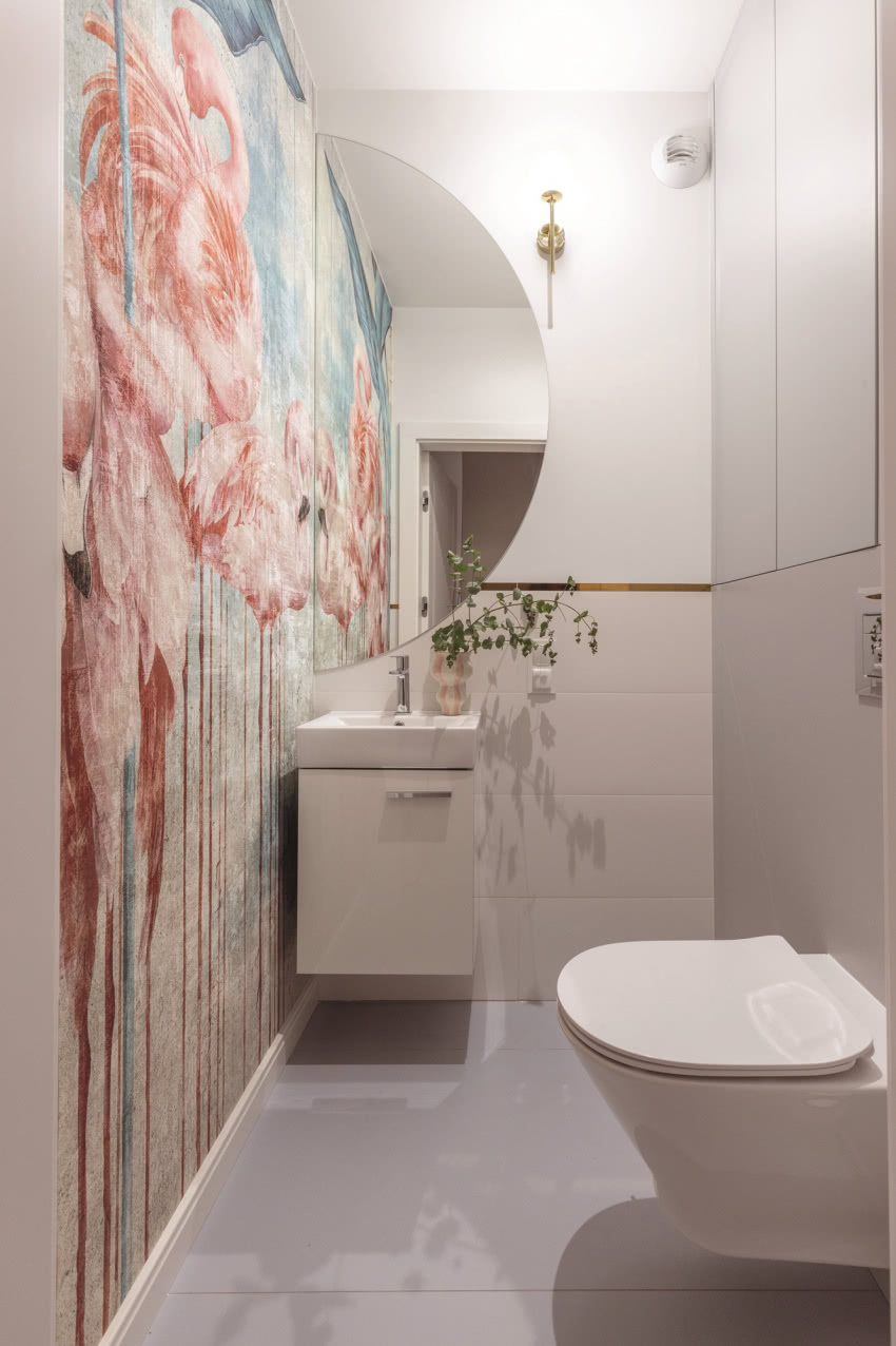 W małej toalecie postawiono
na alternatywne dla...