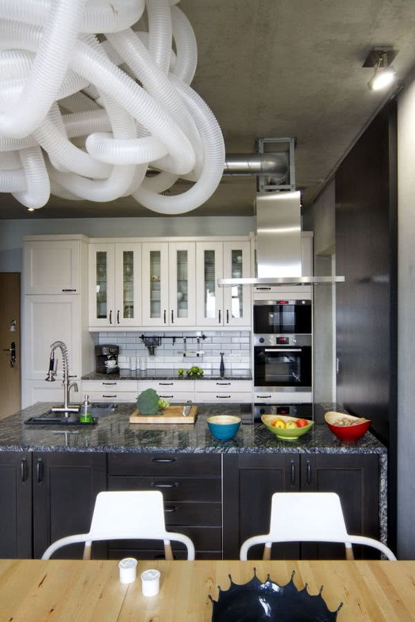 Prowansalska kuchnia w mieszkaniu w stylu loftu?...