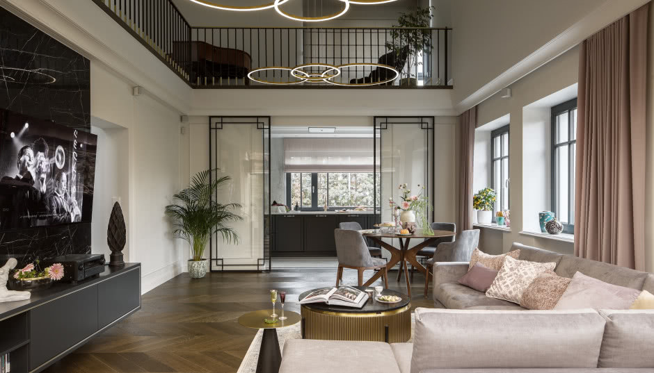 Krakowski dom w stylu art déco: ma szklaną oranżerię i antracytową kuchnię!