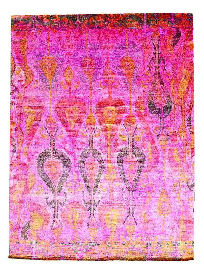 Pastelowy dywan z jedwabiu odzyskanego ze...