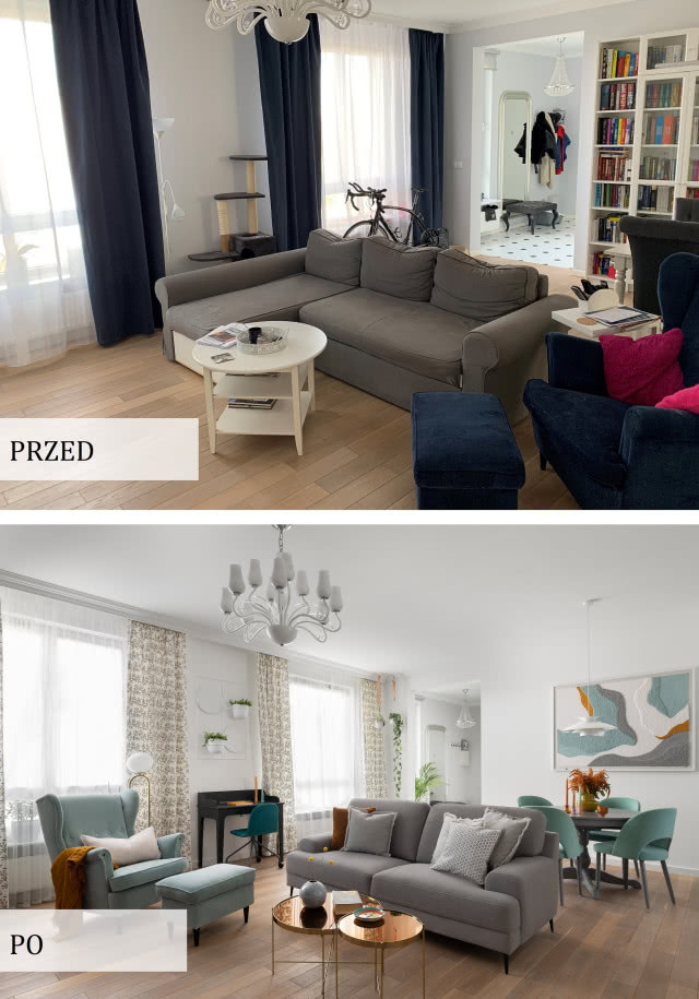 metamorfoza salonu przed i po