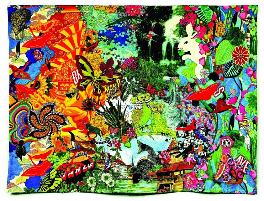 Dywan - gobelin ze starych ubrań, Al Kijima.