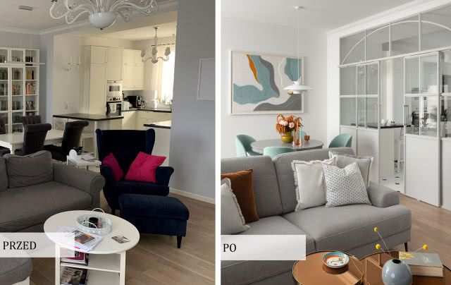 metamorfoza salonu przed i po