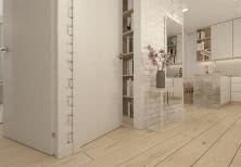 Biała cegła dekoracyjna w nowoczesnym wnętrzu 