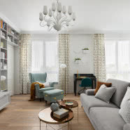 Kolorowa metamorfoza salonu i sypialni w 90-metrowym mieszkaniu na Żoliborzu